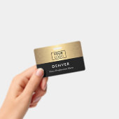 Badge Ajouter le logo nom de l'employé titre dégradé dor (Manuel / portable)