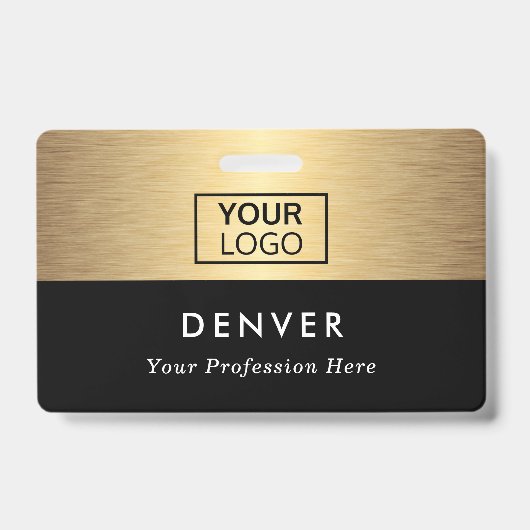 Badge Ajouter le logo nom de l'employé titre dégradé dor (Avant)