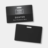 Badge Ajouter le logo nom de l'employé titre dégradé noi (Avant & arrière)