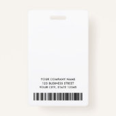 Badge Ajouter le logo photo bleu blanc nom de l'employé (Dos)