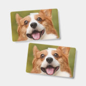 Badge Ajouter photo de chien personnalisé Customisé (Avant & arrière)