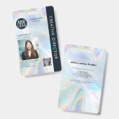 Badge Ajouter un code QR de logo d'entreprise Photo d'id (Avant & arrière)