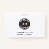 Badge Ajouter un logo d'entreprise Nom du personnel de l (Dos)