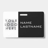 Badge Ajouter un logo Horizontal Simple moderne Noir Bla (Dos)