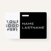 Badge Ajouter un logo Horizontal Simple moderne Noir Bla (Devant)