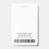 Badge Ajouter un logo photo bleu blanc nom de l'employé (Arrière)