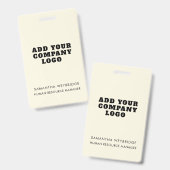 Badge Ajouter votre logo commercial Simple Entreprise Em (Recto et verso)