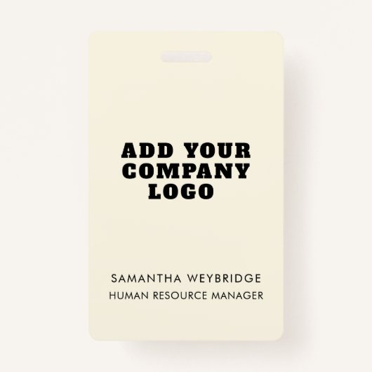 Badge Ajouter votre logo commercial Simple Entreprise Em (Devant)