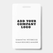 Badge Ajouter votre logo d'entreprise Identifiant du per (Arrière)