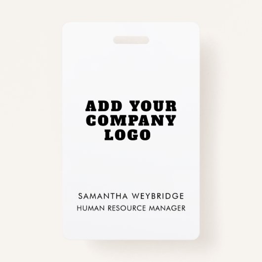 Badge Ajouter votre logo d'entreprise Identifiant du per (Devant)