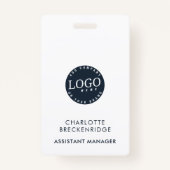 Badge Ajouter votre logo Entreprise Employés ID du perso (Dos)