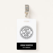 Badge Ajouter votre logo | Nom personnalisé (Devant avec clip)