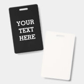 Badge Ajouter votre propre texte personnalisé ici noir e (Avant & arrière)