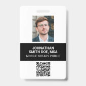 Badge Ajoutez votre code QR ID de notaire public mobile  (Arrière)