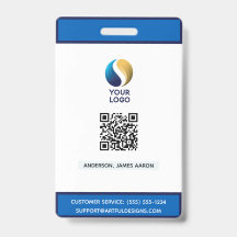 Ajoutez votre logo avec code QR Bleu Entreprise