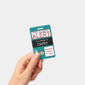 Badge Alerte Allergie aux Produits Laitiers Code Teal (Manuel / portable)