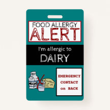 Alerte d'allergie aux aliments laitiers Étiquette 