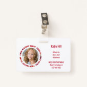 Badge Alerte Médicale d'allergie alimentaire faite sur (Devant avec clip)