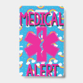 Badge Alerte Médicale d'allergie alimentaire pour enfant (Back)