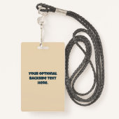 Badge Alien UFO de texte personnalisé (Derrière avec lanière)