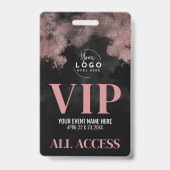Badge All Access Logo Rose Gold Black VIP Event (Face)