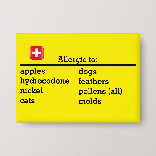 Badge Allergies (Recto)