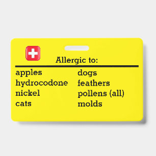 Badge Allergies et conditions