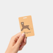 Badge Alpaca de dessin animé marron heureux mignon (Manuel / portable)