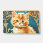 Badge Alphonse Mucha Art Nouveau Chat (Arrière)