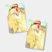 Badge Alphonse Mucha Art Nouveau Été (Avant & arrière)