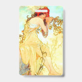 Badge Alphonse Mucha Art Nouveau Été (Arrière)