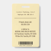 Badge Alternative Médicale Caduceus Green Feuilles Beige (Back)