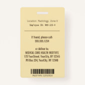 Badge Alternative Médicale Caduceus Green Feuilles Beige (Dos)