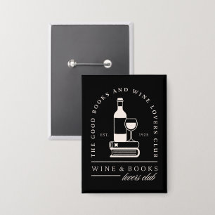 Badge Amantes du vin et des livres, soirée filles lisant