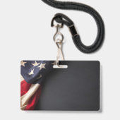 Badge American Flag on a Chalkboard (Avant avec lanière)