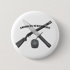 Badge AMERICAN SURVIVALIST Ronde Button 5,7 Cm