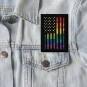Badge American USA Flag Rainbow Pride gay lesbienne LGBT (Insitu)