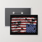 Badge Amérique en détresse - À l'envers du drapeau (Recto/Verso)