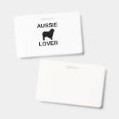 Badge amoureux de berger australien aussie (Avant & arrière)