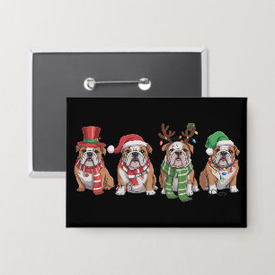 Badge Amoureux de Bouledogue Anglais Noël Maman de Chien