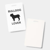 Badge amoureux du bouledogue (Avant & arrière)