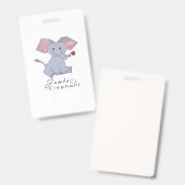 Badge Amusant éléphant de Jumbo (Front & Back)