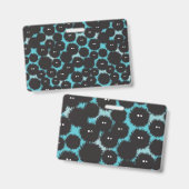 Badge Amusant monstres noirs moelleux (Avant & arrière)