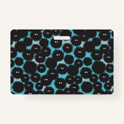 Badge Amusant monstres noirs moelleux (Devant)