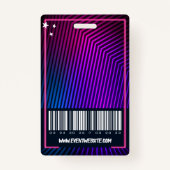 Badge Amusant violet rose Neon VIP All Access Pass Conce (Dos)