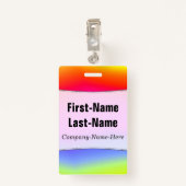 Badge Amusement multicolore Arc-en-ciel-Comme le motif ; (Dos avec clip)