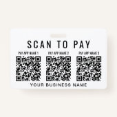 Badge Analyse d'entreprise pour payer 3 codes QR (Devant)