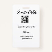 Badge Analyser pour commander analyser le code QR ajoute (Dos)