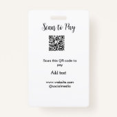 Badge Analyser pour payer scanner code QR ajouter des dé (Devant)