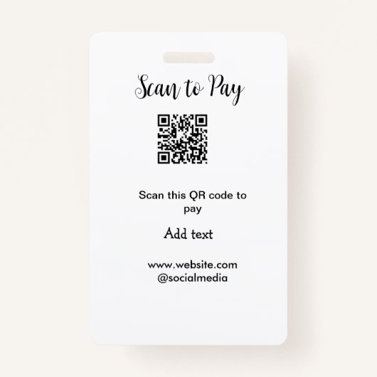 Badge Analyser pour payer scanner code QR ajouter des dé (Devant)